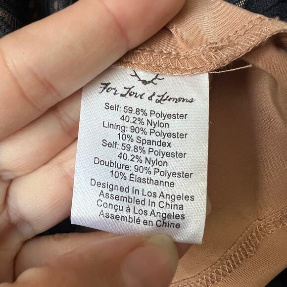 For Love & Lemons Florence Black Geometric Lace Mini Dress Size Medium - Picture 6 of 7